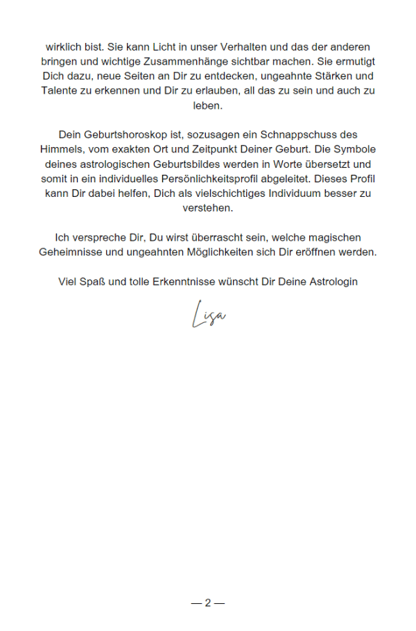 Geburtshoroskop Journal Buchvorschau