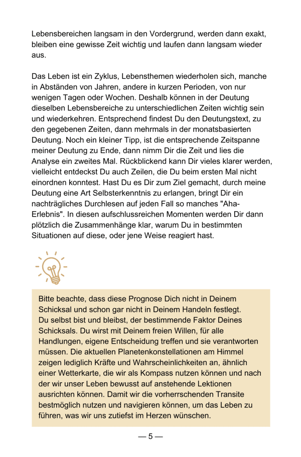 Persönliche Transitprognose Feel your Qi