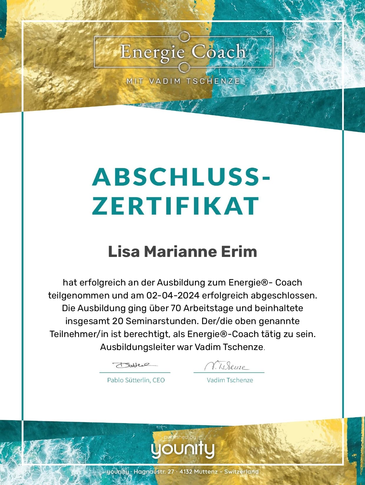 Lisa Erim Zertifizierter Energie Coach